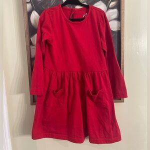 Primary Red long sleeved dress size 4-5